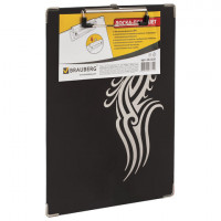 Доска-планшет BRAUBERG "Black Jack" с прижимом А4 (226х315 мм), картон/ламинированная бумага, ЧЕРНАЯ, 232236