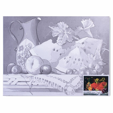 Холст на картоне с контуром BRAUBERG ART CLASSIC, НАТЮРМОРТ, 30х40см, грунтов., 100% хлопок, 190626 по низкой цене оптом 