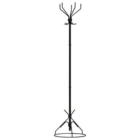 Вешалка-стойка "Ажур-2", 1,89 м, основание 46 см, 5 крючков, металл, черная
