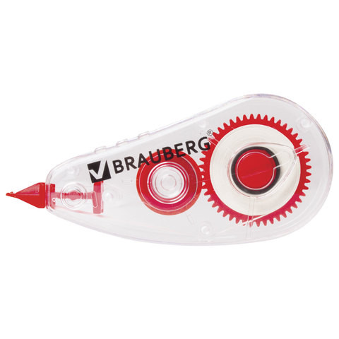 Корректирующая лента BRAUBERG "Red Power", 5 мм х 6 м, в упаковке с европодвесом, 220641 по низкой цене оптом Краснодар, Москва, Уфа, Казань, Барнаул, Владивосток, Хабаровск, Сахалин, Красноярск, Екатеренбург, 