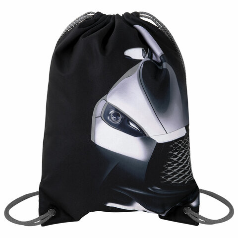 Мешок для обуви BRAUBERG PREMIUM, карман, подкладка, светоотражайка, 43х33 см, "Black car", 271623 по низкой цене оптом 
