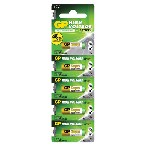 Батарейка GP High Voltage, 27 A, алкалиновая, для сигнализаций, 1 шт., в блистере (отрывной блок), 27AFRA-2C5 по низкой цене оптом 