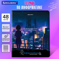 Тетрадь предметная ANIME GIRLS 48л, матовая ламинация, ИНФОРМАТИКА, клетка, подсказ, BRAUBERG, 404752