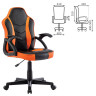 Кресло компьютерное BRABIX "Shark GM-203", экокожа, черное/оранжевое, 532513 по низкой цене оптом 