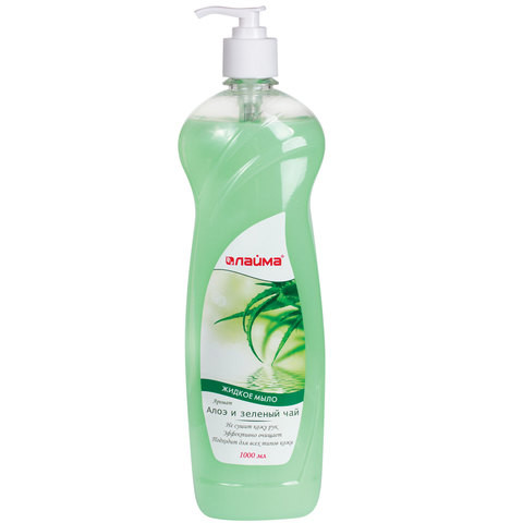Мыло жидкое 1 л, ЛАЙМА "Алоэ и зеленый чай", дозатор, 603100 по низкой цене оптом  Мыло жидкое 1 л, ЛАЙМА "Алоэ и зеленый чай", дозатор, 603100 по низкой цене оптом