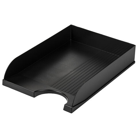 Лоток горизонтальный для бумаг BRAUBERG Standard, 350х253х65 мм, черный, 237947 по низкой цене оптом 