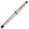 Ручка подарочная перьевая WATERMAN "Expert 3 Stainless Steel GT", серебристый корпус, позолоченные детали, синяя, S0951940 по низкой цене оптом Краснодар, Москва, Уфа, Казань, Барнаул, Владивосток, Хабаровск, Сахалин, Красноярск, Екатеренбург, 