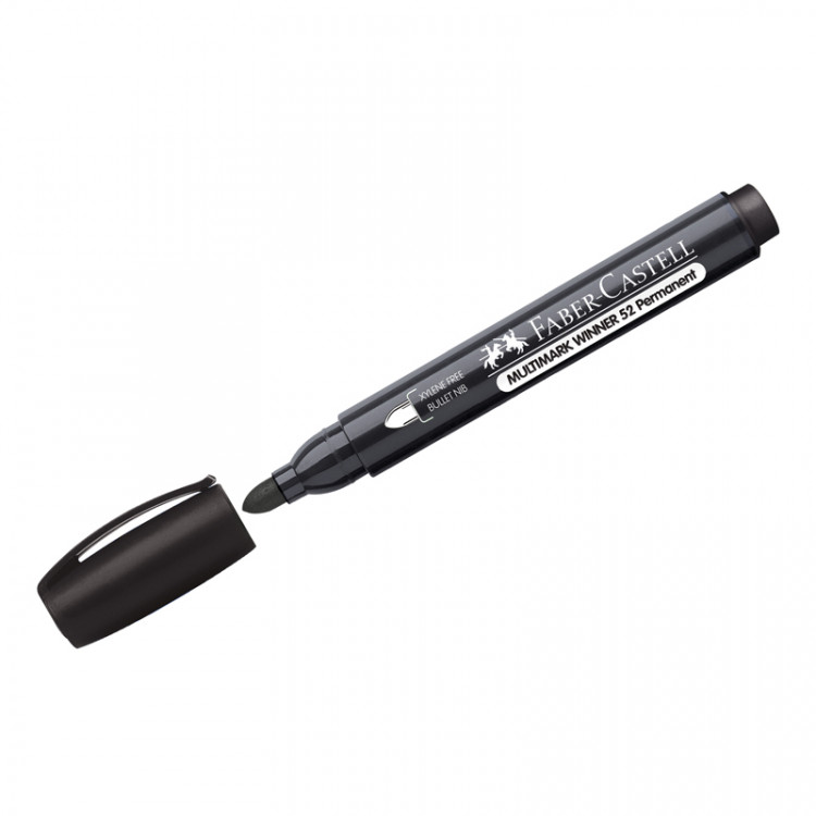 Маркер перманентный Faber-Castell "Multimark Winner 52" черный, пулевидный, 2,8мм по низкой цене оптом 