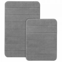 Комплект ковриков MEMORY EFFECT для ванной 50*80см и туалета 40*60см светло-серый LAIMA HOME, 608446