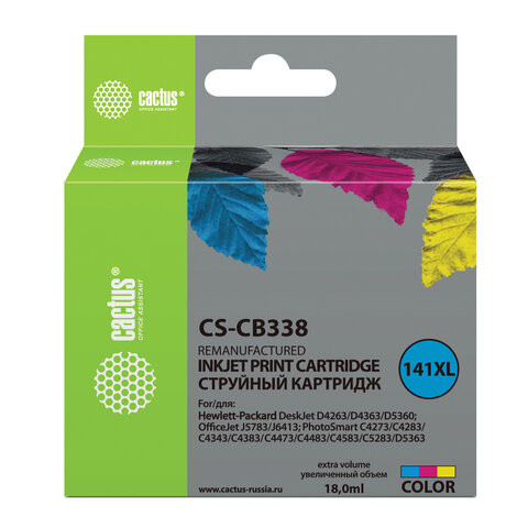 Картридж струйный CACTUS (CS-CB338) для HP OfficeJet J5700/Deskjet D4200, цветной по низкой цене оптом 