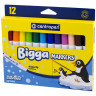 Фломастеры утолщенные 12 ЦВЕТОВ CENTROPEN "Bigga Markers", смываемые, вентилируемый колпачок, 7650/8KK, 7 7650 1201 по низкой цене оптом 
