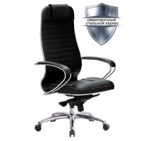 Кресло офисное МЕТТА "SAMURAI" KL-1.04, кожа, черное