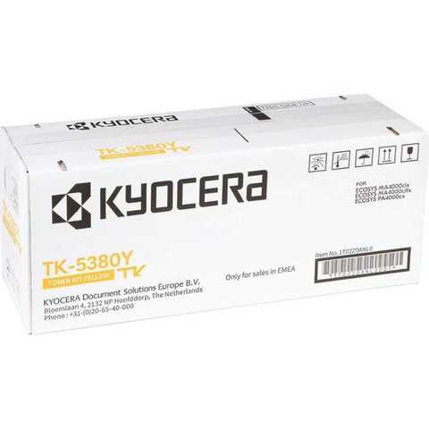 Тонер-картридж KYOCERA (TK-5380Y) ECOSYS PA4000cx/MA4000cix/MA4000cifx, желтый, ресурс 10000 страниц, оригинальный, 1T02Z0ANL0 по низкой цене оптом Тонер-картридж KYOCERA (TK-5380Y) ECOSYS PA4000cx/MA4000cix/MA4000cifx, желтый, ресурс 10000 страниц, оригинальный, 1T02Z0ANL0 по низкой цене оптом