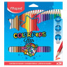 Карандаши цветные MAPED (Франция) "Color'Peps Star", 24 цвета, трехгранные, заточенные, европодвес, 183224 по низкой цене оптом 