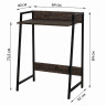 Стол на металлокаркасе BRABIX "LOFT CD-003", 640х420х840 мм, цвет морёный дуб, 641215 по низкой цене оптом Краснодар, Москва, Уфа, Казань, Барнаул, Владивосток, Хабаровск, Сахалин, Красноярск, Екатеренбург, 