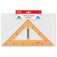 Треугольник прямоугольный для классной доски, пластиковый 30х30х50см, с держателем, ПИФАГОР, 210875