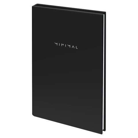 Блокнот МАЛЫЙ ФОРМАТ 110х147 мм, А6, 80 л., твердый, клетка, BRAUBERG "Minimal", черный, 116444 по низкой цене оптом 