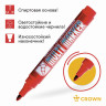 Маркер перманентный Crown "Multi Marker" красный, пулевидный, 3мм по низкой цене оптом 