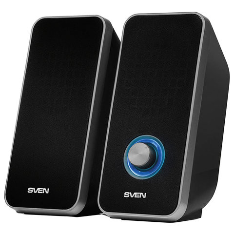 Колонки компьютерные SVEN 325, 2.0, 2х3 Вт, пластик, черные, SV-014643 по низкой цене оптом Краснодар, Москва, Уфа, Казань, Барнаул, Владивосток, Хабаровск, Сахалин, Красноярск, Екатеренбург, 