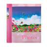 Фотоальбом BRAUBERG на 20 магнитных листов, 23х28 см, "Дивный луг", розовый, 390686