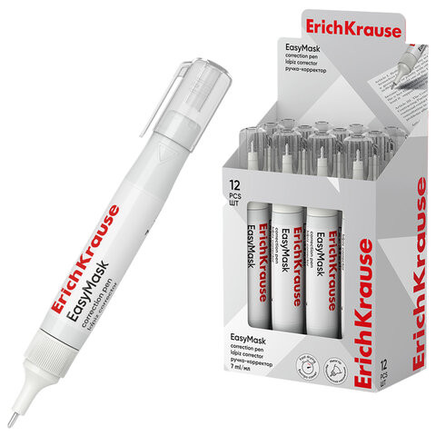 Ручка-корректор ERICH KRAUSE EasyMask, 7мл, металлический наконечник, 55989 по низкой цене оптом 