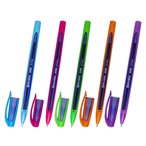 Ручка шариковая масляная BRAUBERG "BOMB GT Color", СИНЯЯ, прорезиненный корпус ассорти, узел 0,7 мм, линия письма 0,35 мм, 143346 по низкой цене оптом Краснодар, Москва, Уфа, Казань, Барнаул, Владивосток, Хабаровск, Сахалин, Красноярск, Екатеренбург, 