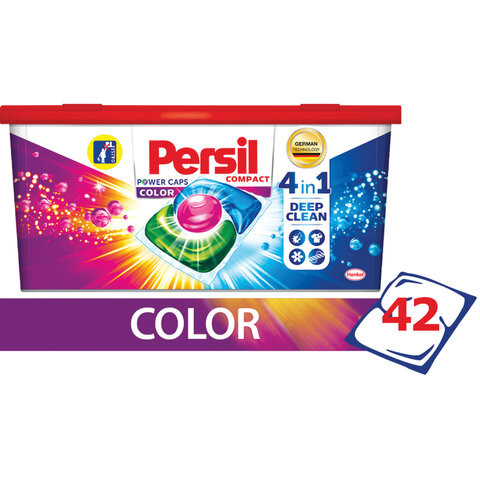 Средство для стирки в капсулах 42 шт. PERSIL (Персил) Power caps Color, для цветного белья, 2485888 по низкой цене оптом 