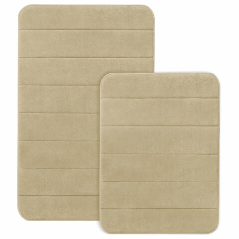 Комплект ковриков MEMORY EFFECT для ванной 50*80см и туалета 40*60см бежевый LAIMA HOME, 608447 по низкой цене оптом 