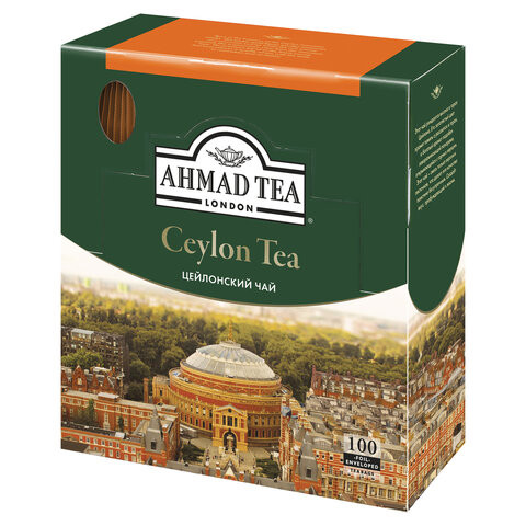 Чай AHMAD "Ceylon Tea", черный, 100 пакетиков с ярлычками по 2 г, 163i-08 по низкой цене оптом 