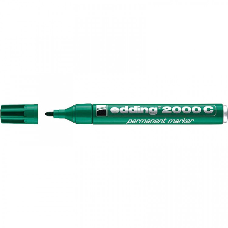 Маркер перманентный edding 2000C, рисования, круглый наконечник, заправляемый, 1.5-3 мм Зеленый по низкой цене оптом Краснодар, Москва, Уфа, Казань, Барнаул, Владивосток, Хабаровск, Сахалин, Красноярск, Екатеренбург, 