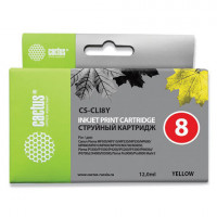 Картридж струйный CACTUS (CS-CLI8Y) для CANON Pixma iP4200/4300/4500/5200/5300, желтый