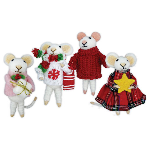 Украшение ёлочное (1шт) "Мышка", 6х5х13 см, фетр, хлопок, ассорти 4 дизайна, ЗОЛОТАЯ СКАЗКА, 592422 по низкой цене оптом Украшение ёлочное (1шт) "Мышка", 6х5х13 см, фетр, хлопок, ассорти 4 дизайна, ЗОЛОТАЯ СКАЗКА, 592422 по низкой цене оптом