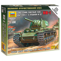 Модель для сборки ТАНК "Тяжелый советский КВ-1 с пушкой Ф-32 образца 1941", масштаб 1:100, ЗВЕЗДА, 6190