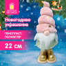 Украшение новогоднее интерьерное, 22см, "Пушистый гномик", полиэстер, пенопласт, ЗОЛОТАЯ СКАЗКА, 592564 по низкой цене оптом 