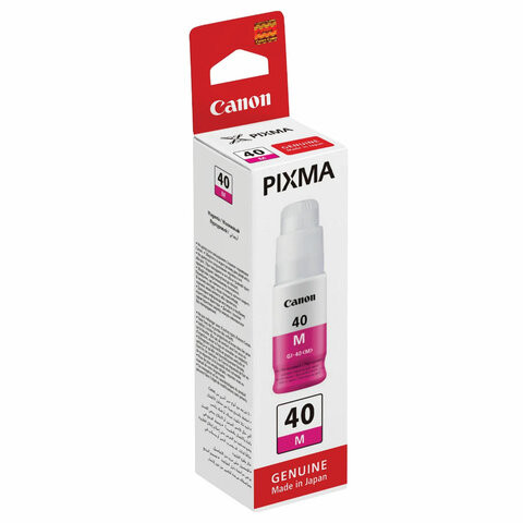 Чернила CANON (GI-40M) для СНПЧ Pixma G5040/G6040, пурпурные, ресурс 7700 страниц, оригинальные, 3401C001 по низкой цене оптом 