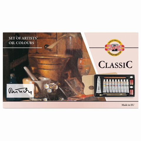 Краски масляные художественные KOH-I-NOOR "Classic", 9 цветов по 16 мл, белила 40 мл, 16160400000 по низкой цене оптом 