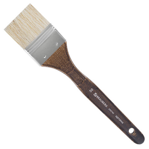 Кисть художественная профессиональная BRAUBERG ART CLASSIC, щетина, флейц, № 50, короткая ручка, 200746 по низкой цене оптом 