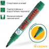Маркер перманентный Crown "Multi Marker" зеленый, пулевидный, 3мм по низкой цене оптом 