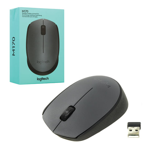 Мышь беспроводная LOGITECH M170, 2 кнопки + 1 колесо-кнопка, оптическая, черная, 910-004642 по низкой цене оптом Краснодар, Москва, Уфа, Казань, Барнаул, Владивосток, Хабаровск, Сахалин, Красноярск, Екатеренбург, 