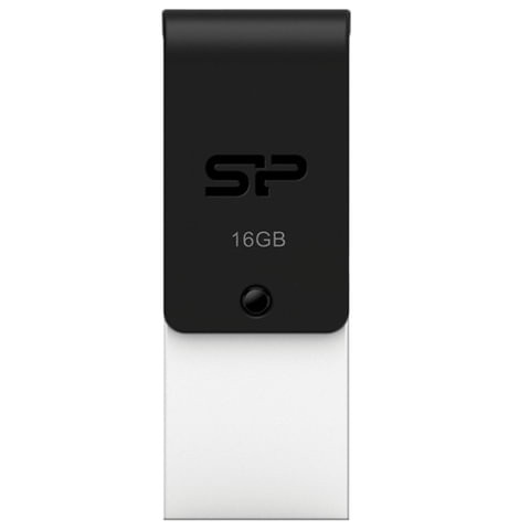 Флеш-диск 16 GB, SILICON POWER Mobile X21, OTG+USB 2.0, металлический корпус, черный, SP16GBUF2X21V1K по низкой цене оптом Краснодар, Москва, Уфа, Казань, Барнаул, Владивосток, Хабаровск, Сахалин, Красноярск, Екатеренбург, 