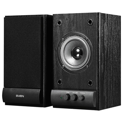 Колонки компьютерные SVEN SPS-607, 2.0, 2х3 Вт, дерево, черные, SV-0120607BL по низкой цене оптом 