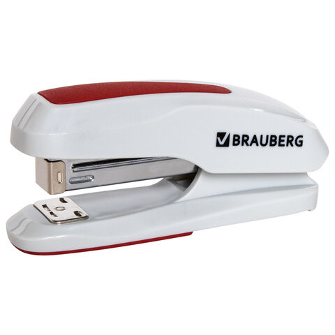 Степлер №24/6, 26/6 BRAUBERG "Extra", до 30 листов, серо-красный, 229088 по низкой цене оптом 