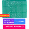 Коврик (мат) для резки BRAUBERG, 3-слойный, А2 (600х450 мм), двусторонний, толщина 3 мм, зеленый, 236903 по низкой цене оптом 