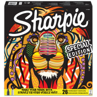Набор перманентных маркеров Sharpie "Лев" 24цв. (26шт.), пулевидный, 0,35/2мм, подарочная упаковка