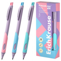 Карандаш механический 2 мм ERICH KRAUSE ErgoLine Kids Pastel, HB, с точилкой, ассорти, 63833