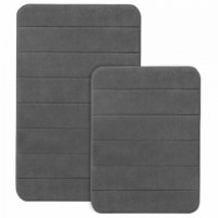 Комплект ковриков MEMORY EFFECT для ванной 50*80см и туалета 40*60см темно-серый LAIMA HOME, 608448