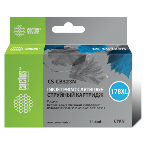Картридж струйный CACTUS (CS-CB323N) для HP Photosmart D5400, голубой, CS-CB323(N) по низкой цене оптом 