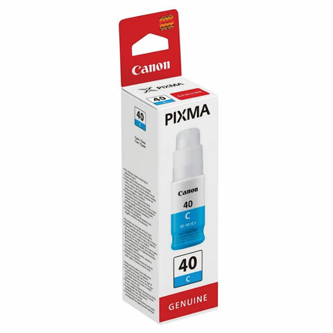 Чернила CANON (GI-40C) для СНПЧ Pixma G5040/G6040, голубые, ресурс 7700 страниц, оригинальные, 3400C001 по низкой цене оптом 