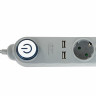 Сетевой фильтр SONNEN DX04, 4 розетки, 2 USB-порта, с заземлением, 10 А, 1,5 м, серый, 513493 по низкой цене оптом 
