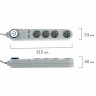Сетевой фильтр SONNEN DX04, 4 розетки, 2 USB-порта, с заземлением, 10 А, 1,5 м, серый, 513493 по низкой цене оптом 